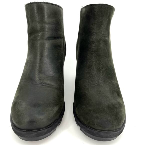 Sorel Women’s 7.5 / 38.5 Black Leather Zip JOAN OF ARCTIC WEDGE II ZIP WP NL3364 - Picture 3 of 9